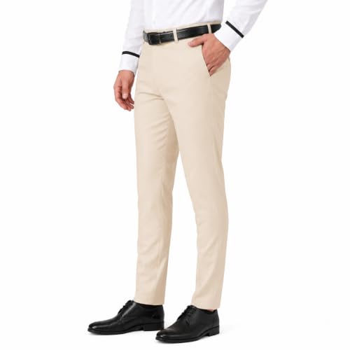 Image of Men's Slim Fit Formal Trousers | Office & Business Wear | Men's Solid Formal Pants (256)