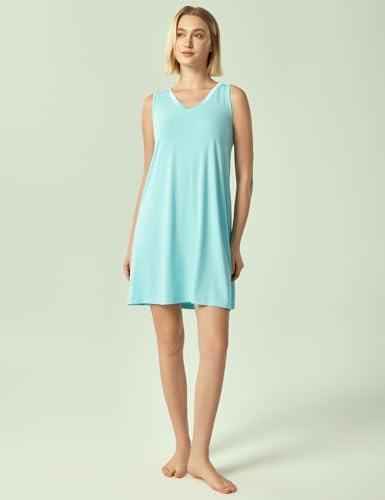 Image of GYS Cooling Bamboo Viscose Sleeveless Nightgowns for Women
