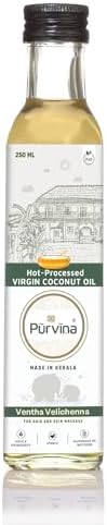 Purvina ® Pure Virgin Coconut Oil (Ventha Velichenna) - 250 ml | Safe to Eat | Chemical-Free | 0 to 6 years | Handmade Urukku Velichenna | Single Ingredient