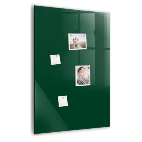 Panneau en verre aimanté 70x100 cm vert bouteille et ses aimants haute force