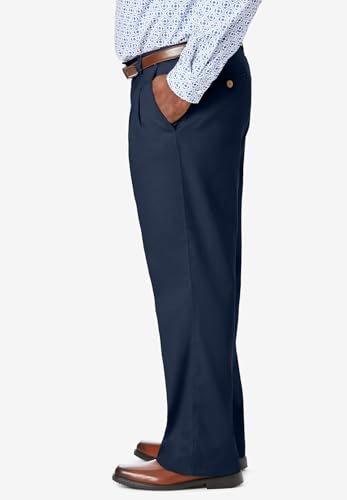 KingSize Men's Big & Tall Relaxed Fit Wrinkle-Free Expandable Waist Pleated Pants3