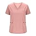 Scrubs for Women Set Stretch V-Neck Scrub Top and Pants Medical Uniform with Multi Pockets Elastic Waistband Unisex