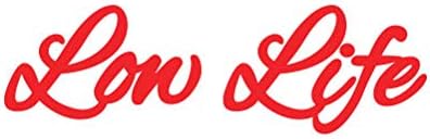 Amazon Com Cursive Lowlife Sticker Decal Die Cut Stance Jdm Red 22 00 X 6 72 Automotive