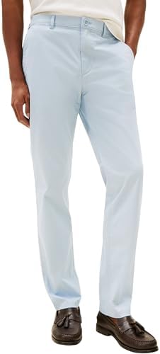Tommy Hilfiger Herren Chino Hose Core Denton Essential Twill Straight Fit, Blau (Blue Cloud), 28W/36L