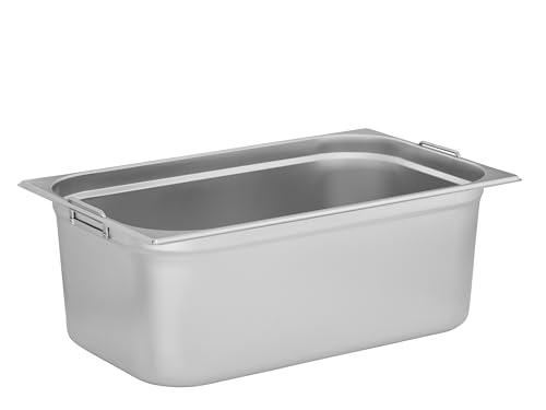 TECHNICA Behälter GN 1/1 200 mm mit Griffen aus Edelstahl - Gastro Container stapelbar - Edelstahlwanne Küche - Hitzebeständig -40 C bis 300 C - Spülmaschinenfest