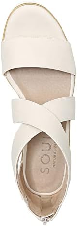 SOUL Naturalizer Womens Goodtimes Wedge Sandal, Porcelain, 7.5 Wide US | Image 5