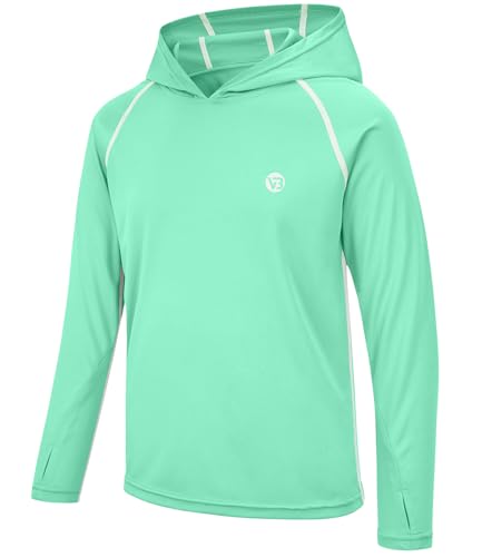 Boys Girls Hooded Sun Shirts UPF50+ Long Sleeve Hoodies Quick Dry Rash Guard Swim Shirts Fishing Hiking Thumb Holes2