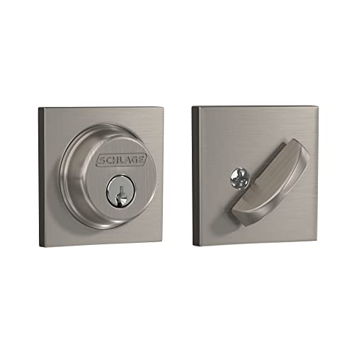 Schlage B60 N Col 619 Deadbolt With Collins Trim Keyed 1 Side, Highest Residential Security, Satin Nickel #TOP5