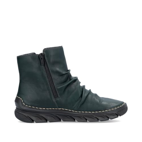 Rieker Damen Klassische Stiefeletten 55052, Frauen Stiefeletten,reißverschluss,gerafft,Boots,Stiefel,Bootee,Booties,grün (54),38 EU / 5 UK