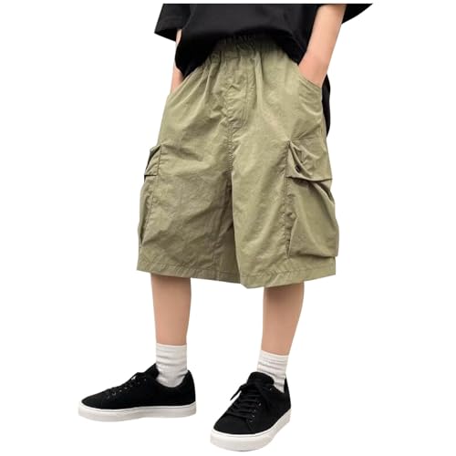 Cargo Shorts for Boys 5 Inch with Multi Pockets - Boy's Cotton Short School Uniform Pants Clothes for Boys Outdoor Playwear Summer 2026