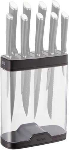 Tefal Ingenio – Soporte para Cuchillos con Afilador Integrado | Capacidad para 9 Cuchillos, Diseño Transparente, Compacto y Seguro, Material Plástico Resistente, Fácil de Limpiar