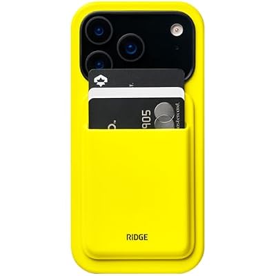 Ridge Card Holder Compatible with Magsafe - High-Strength For A Secure Hold, Keeps Up To 3 Card, Shatterproof TPU (Hyper Lime)