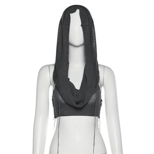 CORIRESHA Women's Fashion Super Crop Hooded Sweater Vest Sleeveless Knit Tank Top Rave Outfit3