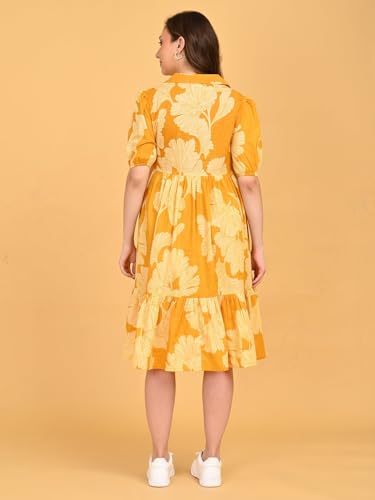 Image of The Mom Store Maternity and Nursing Dress | Pre and Post Pregnancy Dress for Womens | Zipper /Button Opening | Causal Wear | Trendy Stylish Causal Dresses for New Moms