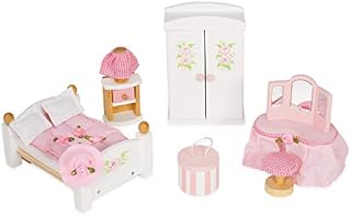 Le Toy Van - Wooden Daisylane Master Bedroom Dolls House Accessories Play Set For Dolls Houses | Dolls House Furniture Sets - Suitable For Ages 3+