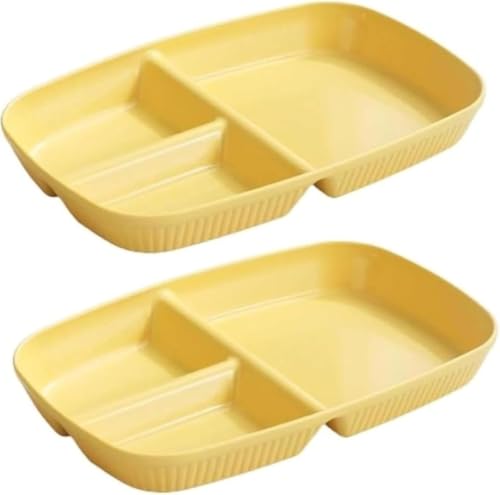 Tuyiutm10個ランチプレート サラダ皿 仕切り皿 軽い 割れにくい 深め すくいやすい 食器 フード トレイ 皿 クリーム カフェ風 分割ディナートレイランチコンテナフードプレート クリーム 電子レンジ 食洗機対応 子供用食器皿 大人 (05)
