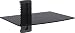 WALI Floating Wall Mounted Strengthened Tempered Glass for DVD Players, Cable Boxes, Games Consoles, TV Accessories (CS201), 1 Shelf, Black