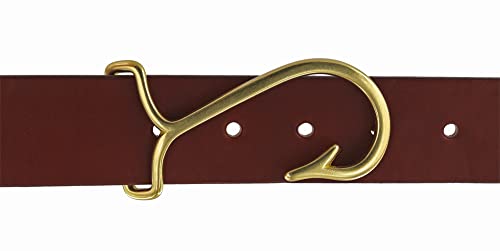 B7804 1 1/2" Fish Hook Buckle, Natural Brass, Solid Brass-Ll #TOP2