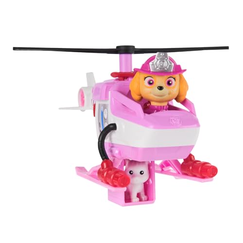 Paw Patrol Patrulha Canina – Veículo Figura Stella Fire Rescue Mission bombeiros, carro figura colecionável, cesta de gatinho, patrulha canina de brinquedo, carro infantil, brinquedo infantil de 3