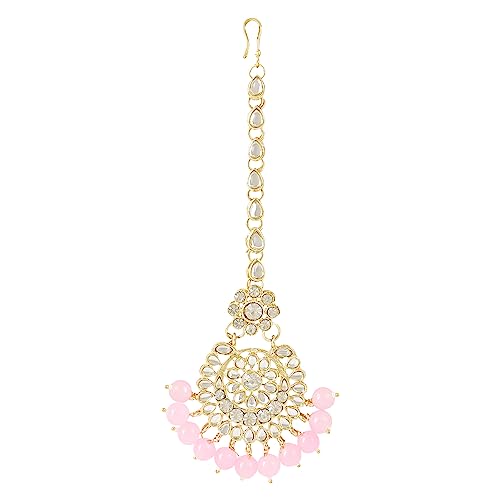 Maang Tikka I Jewels chapado en oro de 18k con perlas y kundan para mujer