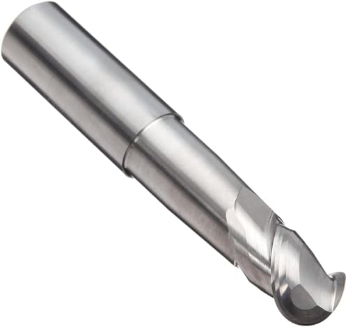Image of YG-1 E5974 Carbide Ball Nose End Mill, Uncoated (Bright) Finish, 50 Deg Helix, 2 Flutes, 2.5 inch Overall Length, 0.3125 inch Cutting Diameter, 0.3125 inch Shank Diameter