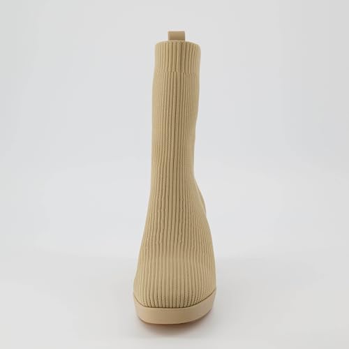 CUSHIONAIRE Women's Bancroft Stretch platform heel boot +Memory Foam, Wide Widths Available3