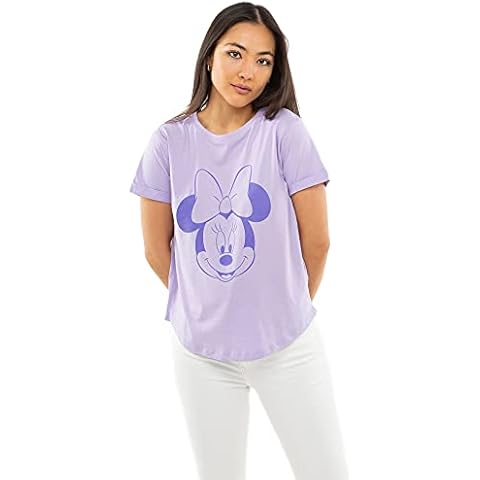 Camiseta Disney Minnie Head, color lila, talla 36 para mujer Cover