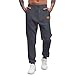 Mens Cargo Sweatpants Fashion Elastic Waist Pants with Pockets Casual Baggy Drawstring Jogger Work Travel Pants（3-Dark Gray,Large
