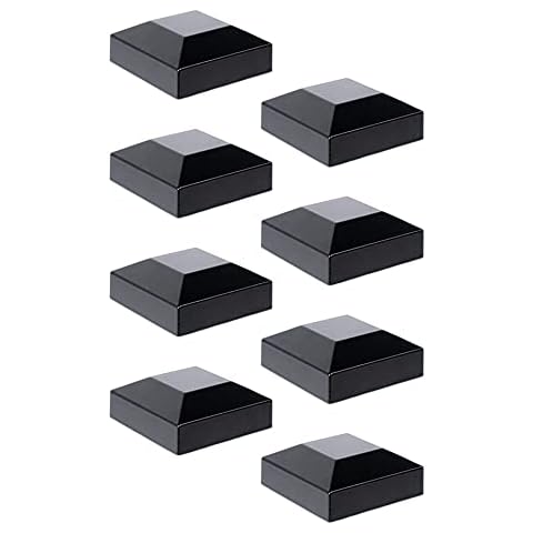 Aluminium Fence Post Caps for True 2" x 2" Fence Posts, Aluminum, Metal,Wood,Mailbox Posts, Pyramid Post Cap Cover Pressure Fit- Black (8Pack) Cover
