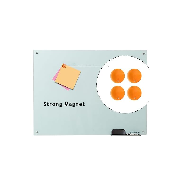 Magnetic Glass Dry Erase Board - White Board 48 x 36 Inches Wall Mounted Glass Whiteboard, Large Frameless Glass White Board for Wall Office, Home & School - Image 5