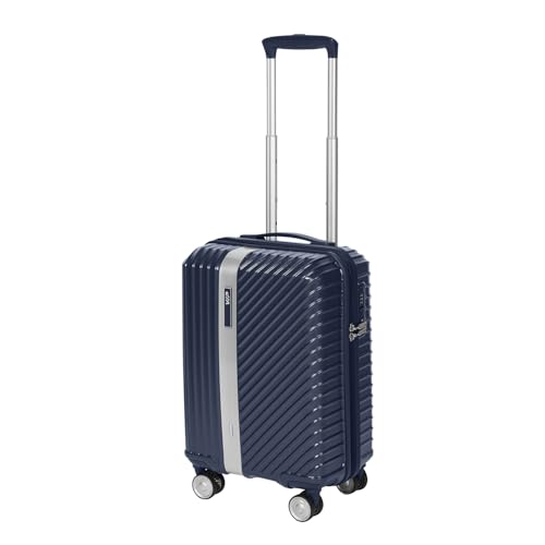 Image of VIP Barclay Cabin Trolley Bag 55cm | Small | Hard Luggage | 8-Wheel Suitcase with Shoe & Toiletry Pouch | Flushed TSA Lock with Anti-Theft Zipper | 3 Years International Warranty (Parisian Blue)