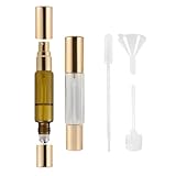 Seiyeje 2-in-1 Refillable Perfume Bottle 10ml (2 Pack), Dual-Head Spray & Roller Design, Leakproof Travel Atomizer for Perfume, Cologne and Essential Oils