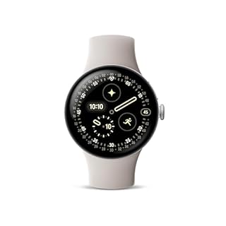 Google Pixel Watch 4 (41 mm) - Smartwatch Android con tracker per fitness e benessere, e assistente virtuale Gemini - Cassa in alluminio argento lucido - Cinturino sportivo grigio creta - Wi-Fi