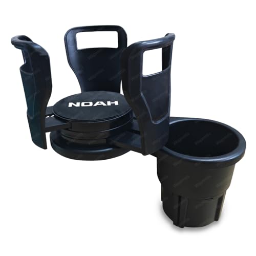 トヨタ NOAH ノア 車載 伸縮式ドリンクホルダー NOAH ノア 80系 車載360°回転多機能カップホルダー 二重カップ拡張式ドリンクホルダー 防滑クッション付き 多用途 車載ティーカップスタンド 調節可能 車内整理 車種対応(1個,ブラック)
