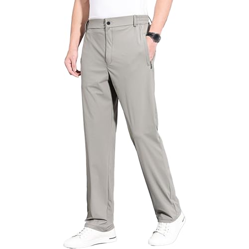 Men Lightweight Ice Silk Pockets Pants Men Loose Fit Comfortable Trousers Men's Classic Fit Casual Pants