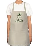 Press Fans - KEEP CALM AND CATCH SPOTTED BAY BASS Apron for Men, Women with 2 Pockets - Adjustable N