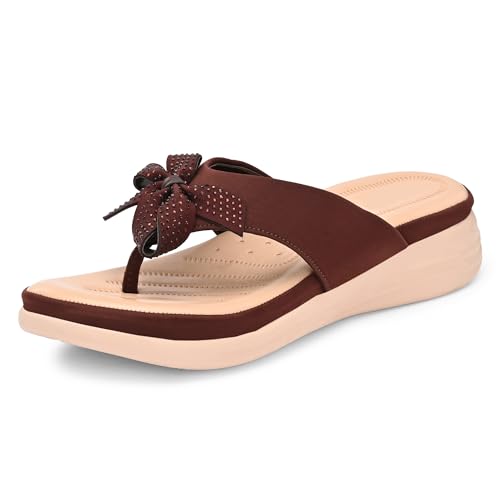 Image of Centrino Women's Sandals | Stylish Slip-On Sandals for Ladies | Durable Soft Cushioned Footbed for Comfort | Elegant & Trendy Design | Lightweight Daily And Casual Use Flip Flops (9343)
