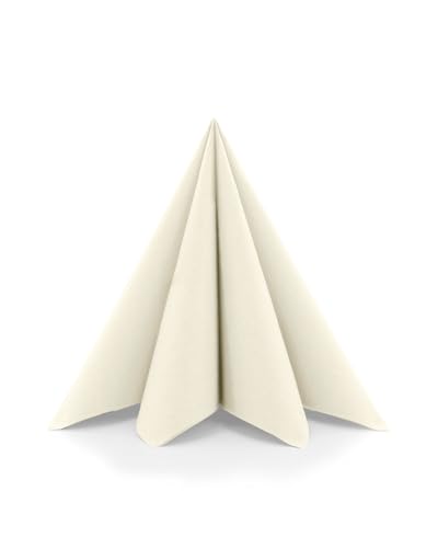 Sovie HORECA Airlaid Serviette CHAMPAGNER 40 x 40cm 1/4 Falz 50 Stück hochwertige Einwegservietten in Stoffoptik für Gastronomie Hotel Catering und festliche Anlässe