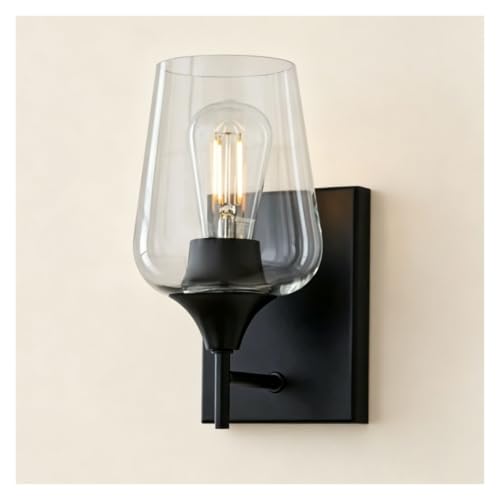 Lámpara de pared moderna de vidrio transparente para iluminación de tocador