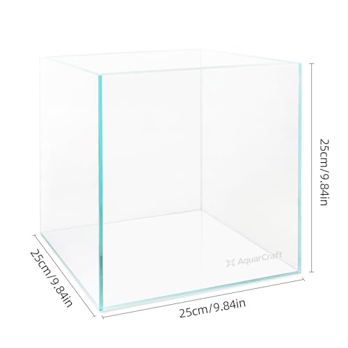Image of 4.1 Gallon Rimless Aquarium, Ultra Clear Low Iron Cube Tank | 6mm low iron glass, 10 x 10 x 10 in cube design for aquascaping, betta fish, shrimp tanks and planted setups