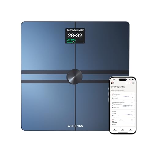 Withings Body Comp - Balance avec analyse corporelle complète, balance connectée Wi-Fi & Bluetooth...