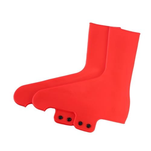 predolo 2 Pieces Shoe Covers Waterproof Windproof Silicone Overshoes Anti Slip Protector Suitable for Outdoor Riding Travel Commuting, Rojo M miniatura 1
