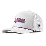 Branded Bills Officially Licensed x Kansas Jayhawks White RWB 5-Panel Rock Chalk Red and Blue Script PVC