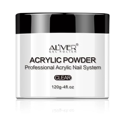 Clear Acrylic Powder,Nude Nail Acrylic Powder,Long-Lasting Dip Nail Powder for Acrylic Nail Extension Fake Nails Kit,Professional Nail Supplies Polymer Powder, Large Capacity(120G) Cover