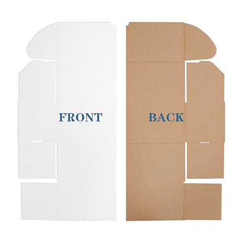 Image of ZBEIVAN 12x4x4 White Shipping Boxes Set of 25, Corrugated Cardboard Mailer Boxes for Packaging Small Business Mailing Gifts