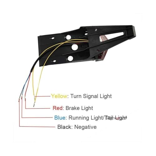 Luz trasera para motocicleta universal de 12V con soporte de matrícula transparente 5