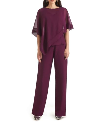 Mother of The Bride Pant Suits for Women Chiffon 3 Pieces Wedding Guest Pants Outfit for Women 7