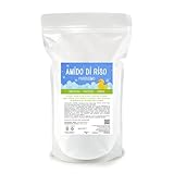 Amido di riso 1 Kg, Purissimo - Uso esterno, Azione Lenitiva e Rinfrescante - Senza Profumo
