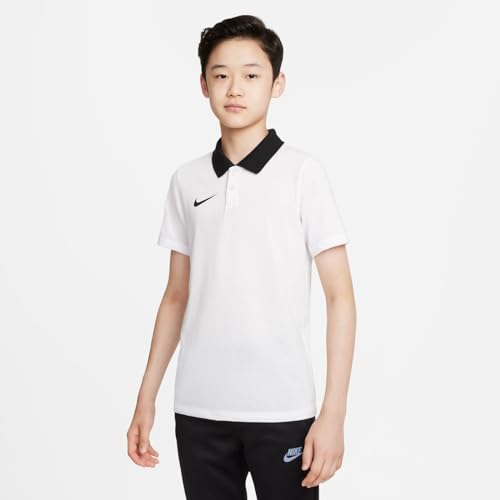 Nike Soccer Polo Y NK DF Park20 Polo SS, White/Black/Black, CW6935-100, XS