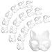 RQPQBO 30Pcs Therian Mask Cat Masks to Paint White Halloween Mask Animal Blank Mask for Holiday Party (30Pcs)